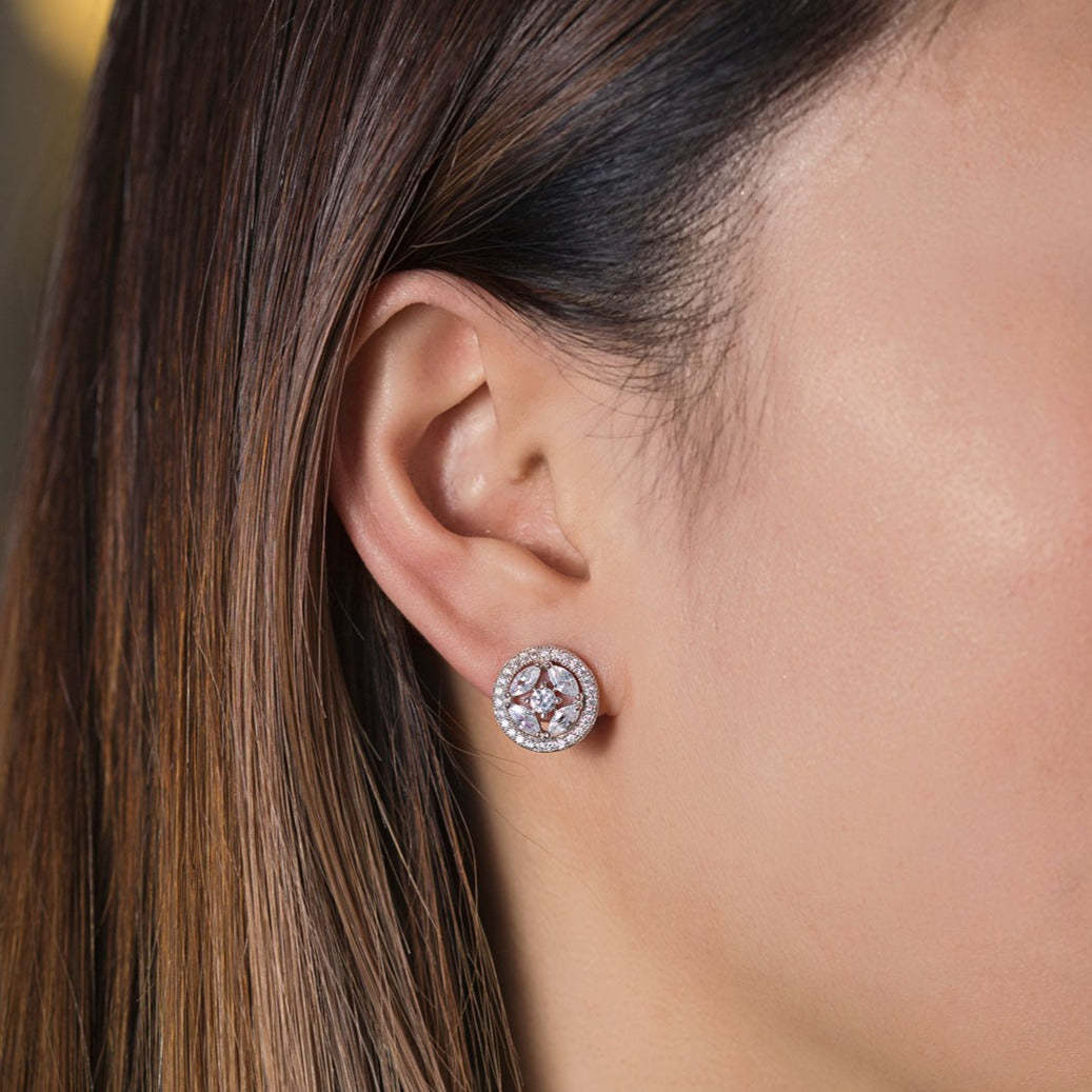 Moissanite Stud 18K White Gold  Earrings | Mix Mix Style [Hot Seller]-Mix MIx Style