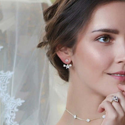 Flora Moissanite 18K Gold Plated Ear Jacket | Mix Mix Style [Hot Seller]-Mix MIx Style