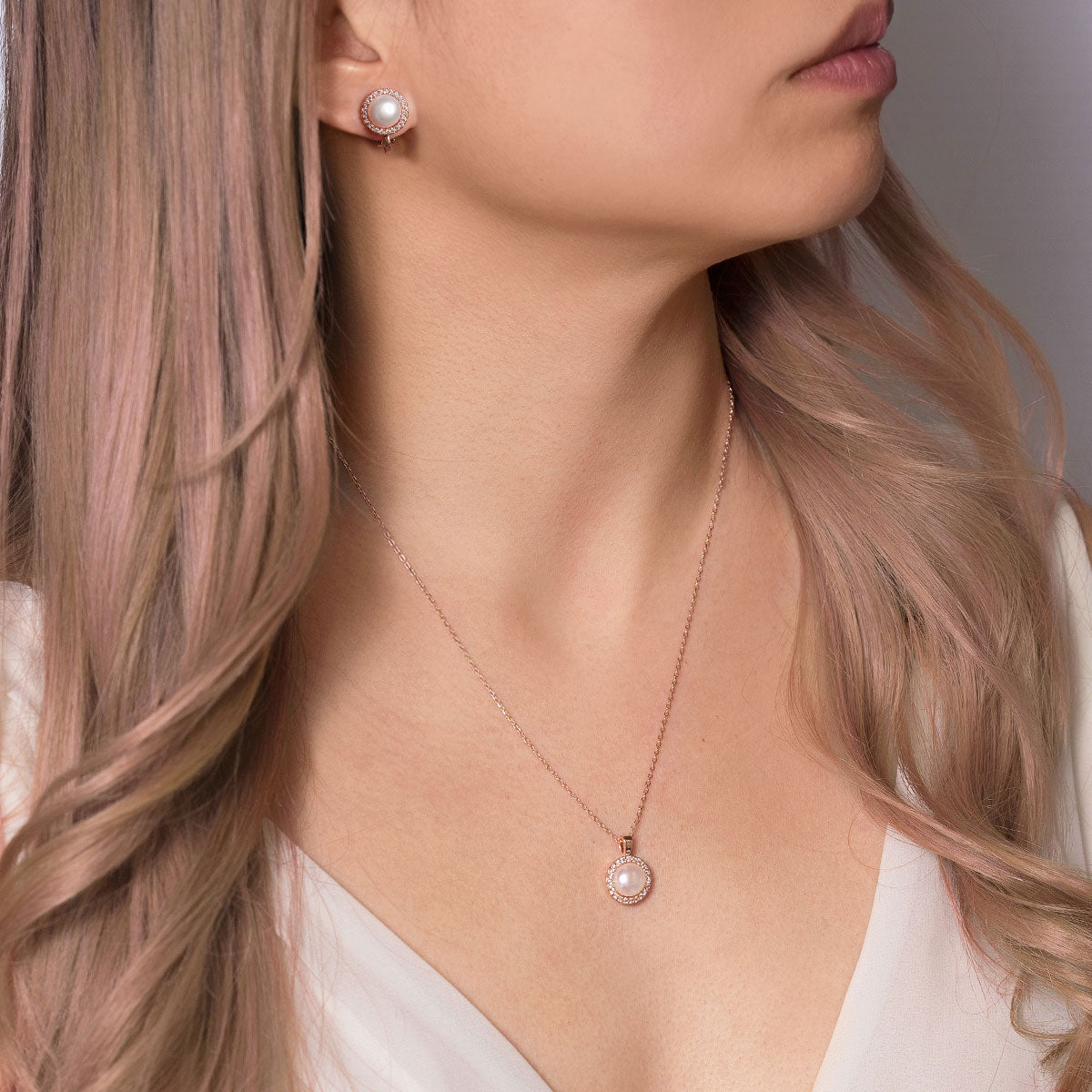 Pearl Stud 18K Rose Gold Clip on Earrings | Mix Mix Style [Hot Seller]-Mix MIx Style