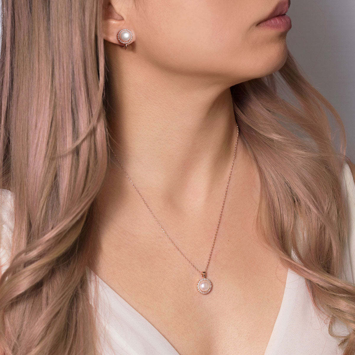 Pearl Stud 18K Rose Gold Clip on Earrings | Mix Mix Style [Hot Seller]-Mix MIx Style