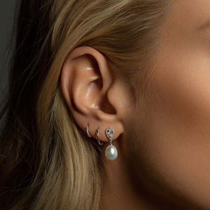 Akoya Pearl Drop Moissanite s925 Sterling Silver Earrings | Mix Mix Style [Hot Seller]-Mix MIx Style