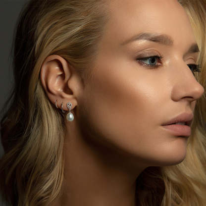 Akoya Pearl Drop Moissanite s925 Sterling Silver Earrings | Mix Mix Style [Hot Seller]-Mix MIx Style