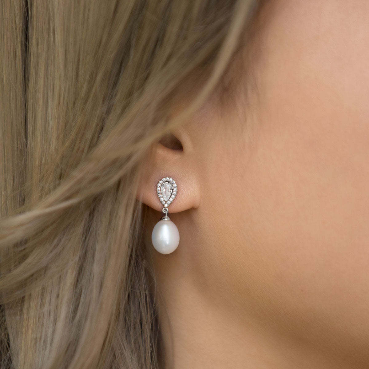 Akoya Pearl Drop Moissanite s925 Sterling Silver Earrings | Mix Mix Style [Hot Seller]-Mix MIx Style