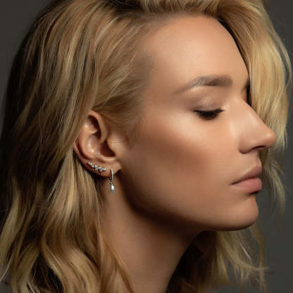 Ear Climber Moissanite s925 Sterling Silver Earrings | Mix Mix Style [Hot Seller]-Mix MIx Style