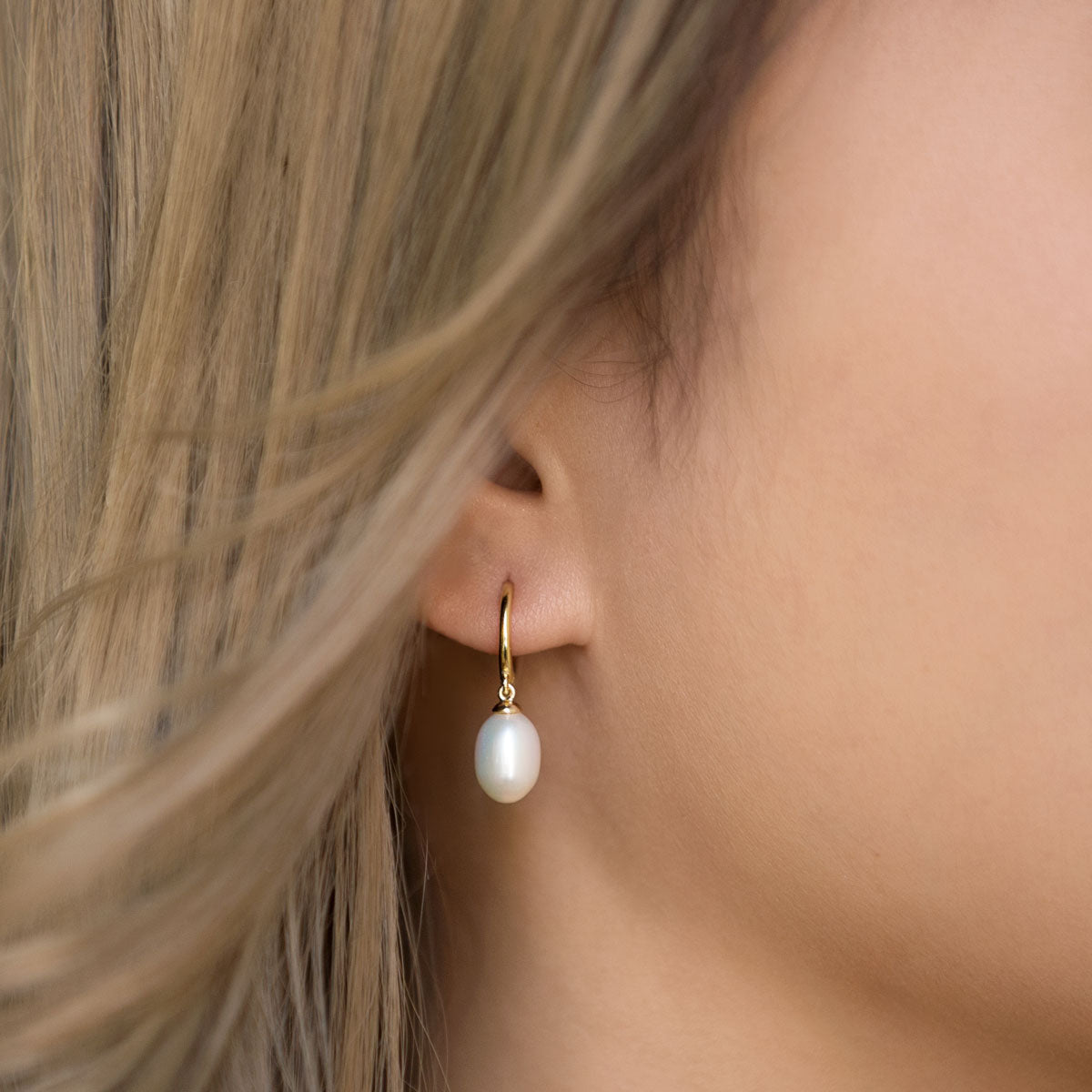 Freshwater Pearl 18K Gold Hoops | Mix Mix Style [Hot Seller]-Mix MIx Style