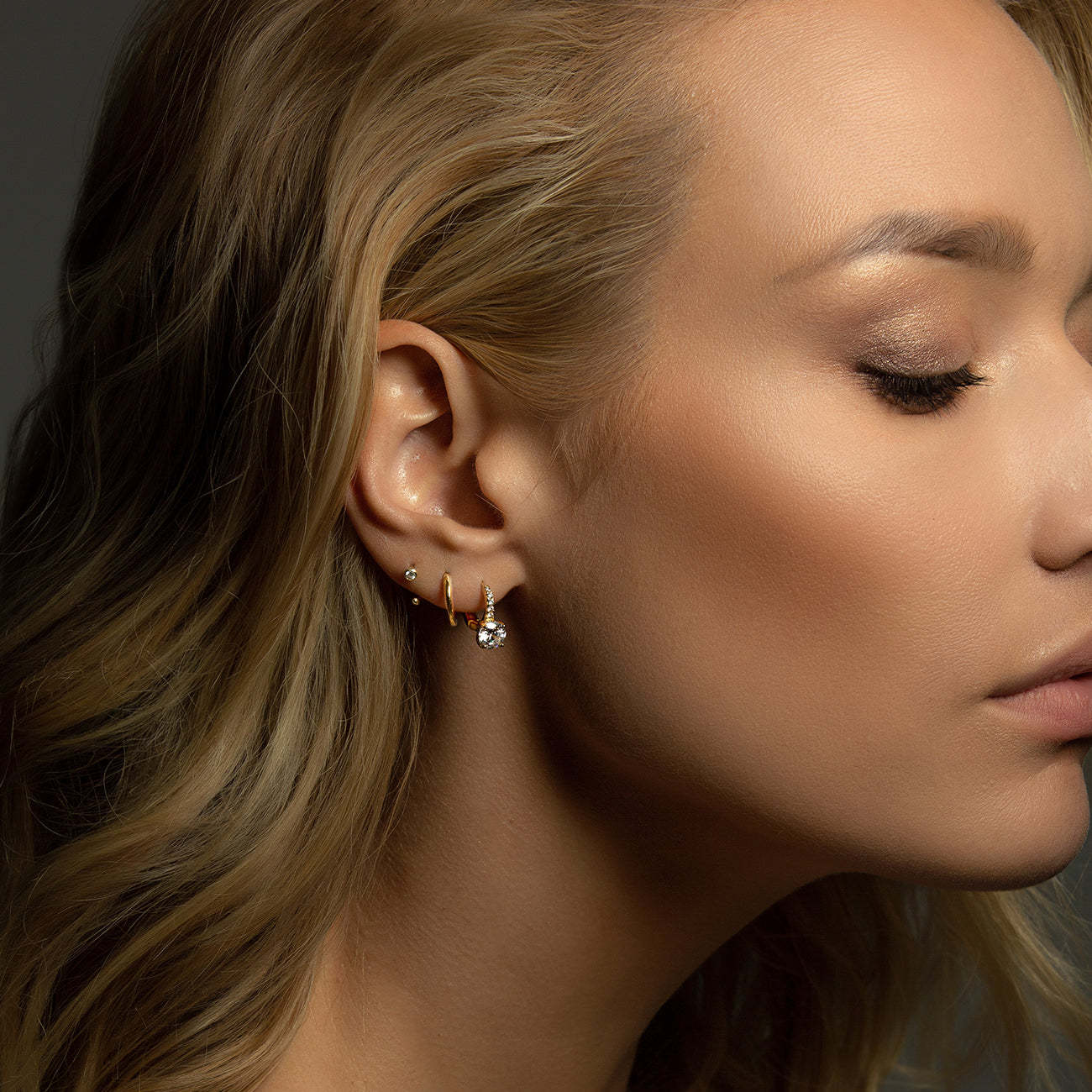 Tiny Moissanite Huggie 18K Gold Plated Earrings | Mix Mix Style [Hot Seller]-Mix MIx Style