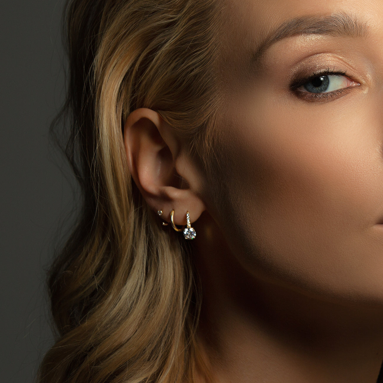 Tiny Moissanite Huggie 18K Gold Plated Earrings | Mix Mix Style [Hot Seller]-Mix MIx Style