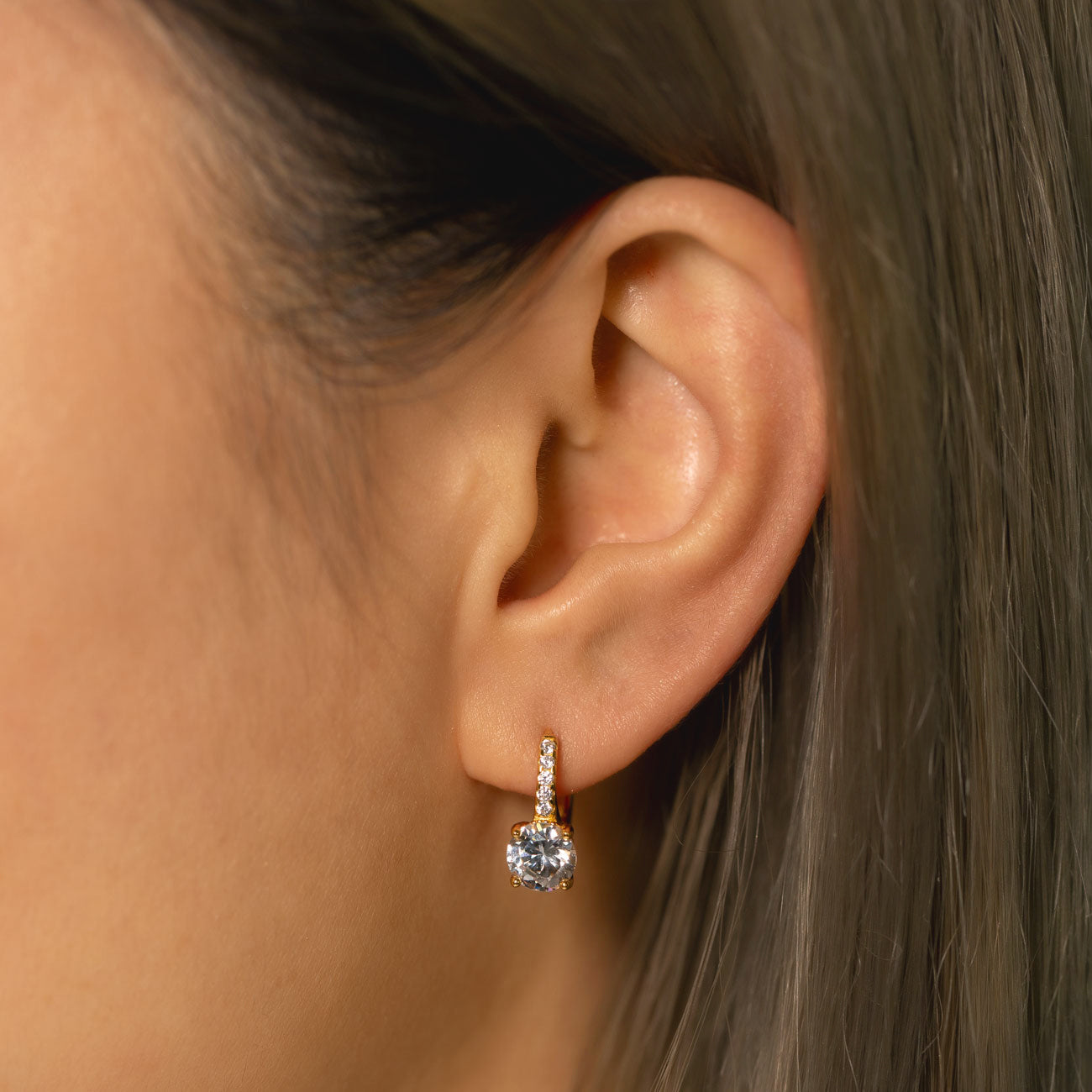 Tiny Moissanite Huggie 18K Gold Plated Earrings | Mix Mix Style [Hot Seller]-Mix MIx Style