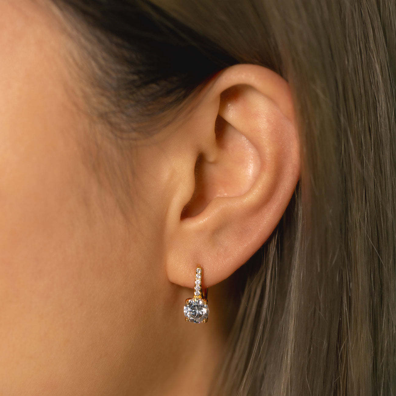 Tiny Moissanite Huggie 18K Gold Plated Earrings | Mix Mix Style [Hot Seller]-Mix MIx Style