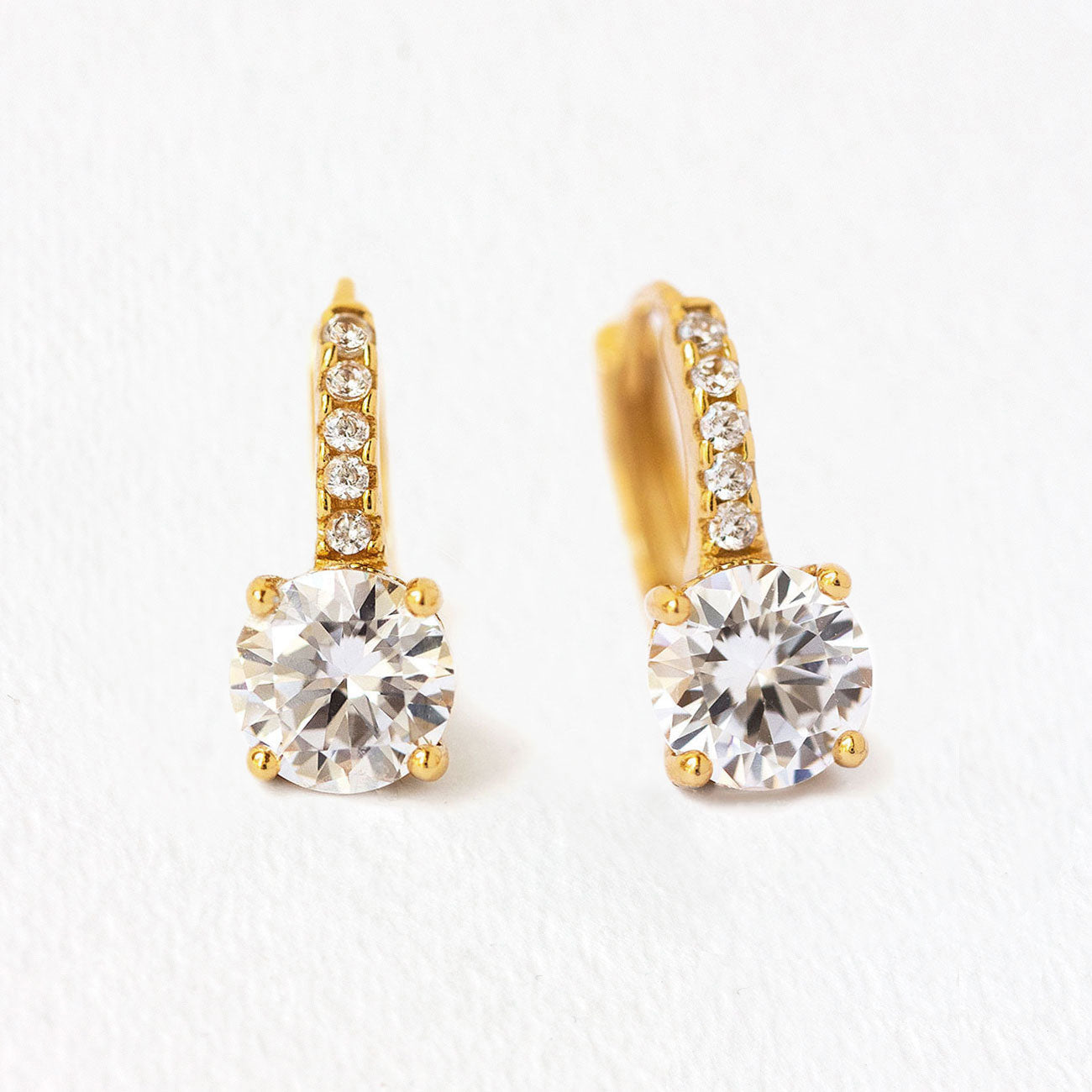 Tiny Moissanite Huggie 18K Gold Plated Earrings | Mix Mix Style [Hot Seller]-Mix MIx Style