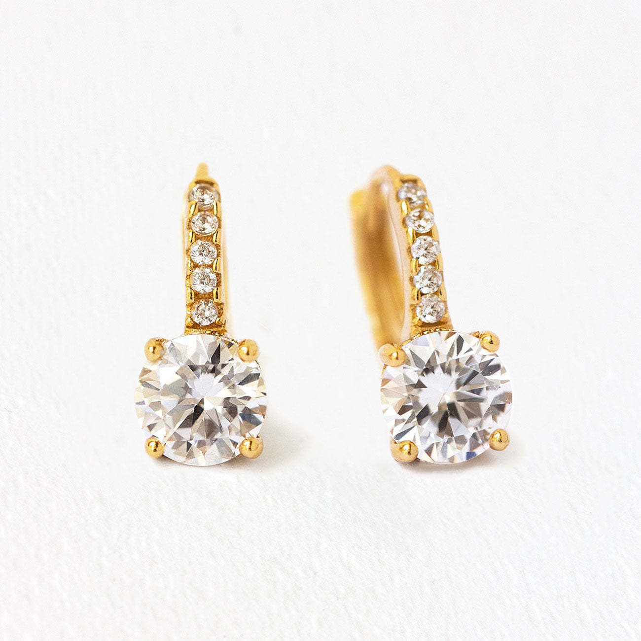 Tiny Moissanite Huggie 18K Gold Plated Earrings | Mix Mix Style [Hot Seller]-Mix MIx Style