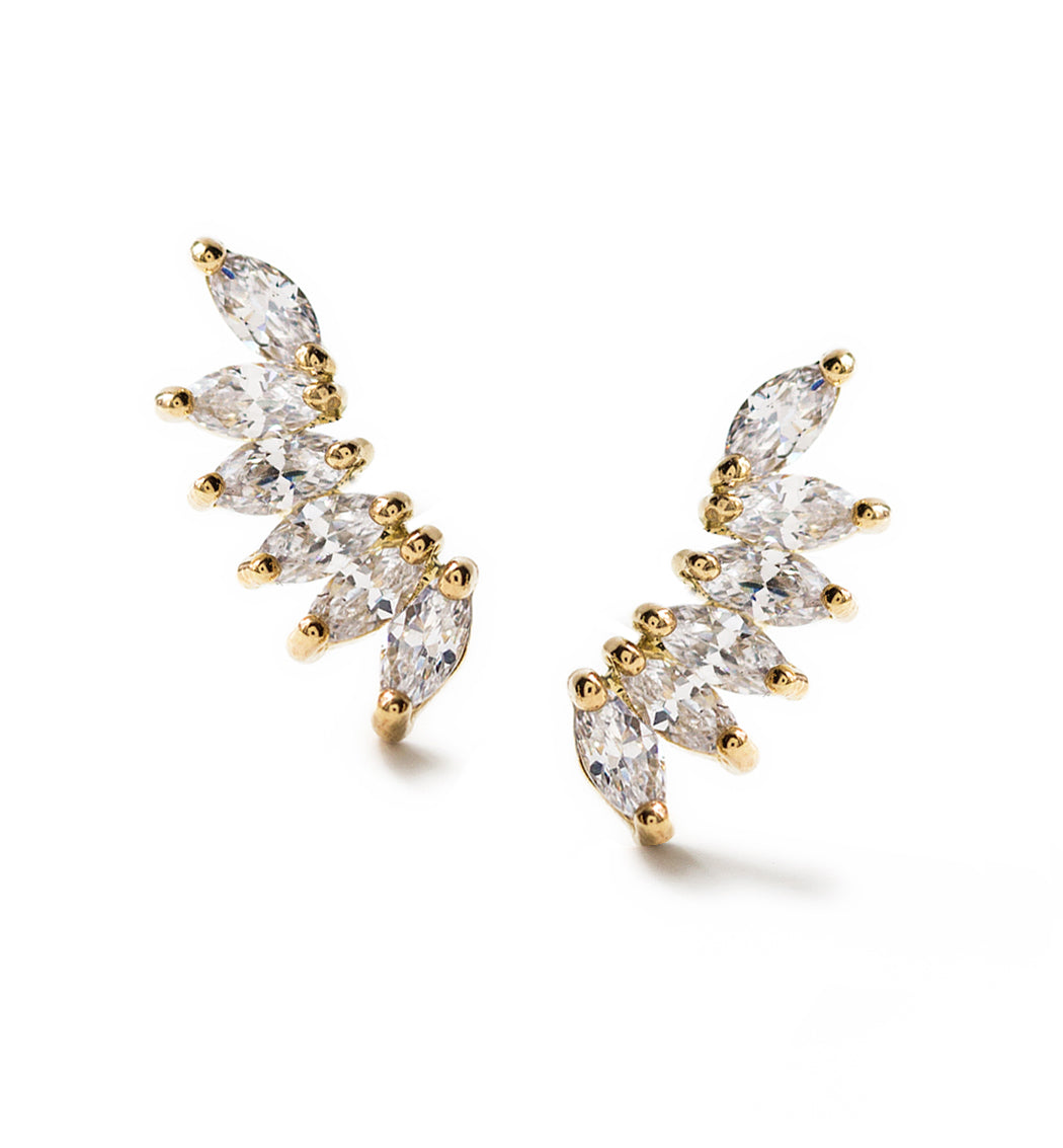 Crystal Wing 18K Gold Plated Earrings | Mix Mix Style [Hot Seller]-Mix MIx Style