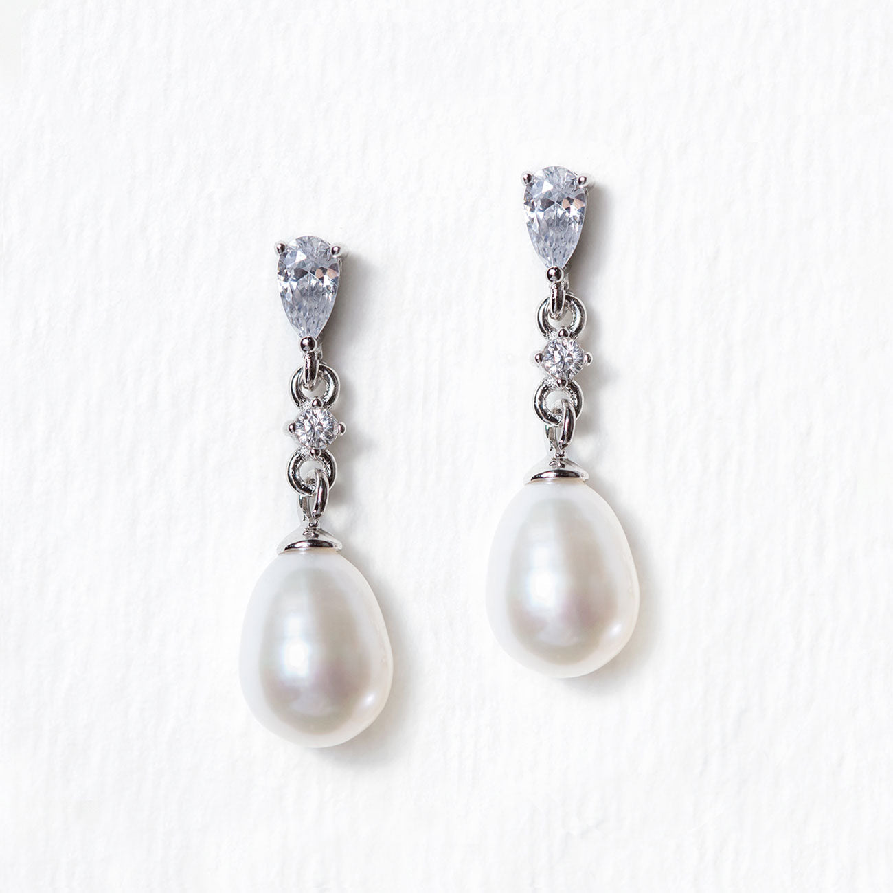 Pearl Classic Dainty Drop Moissanite s925 Sterling Silver Earrings | Mix Mix Style [Hot Seller]-Mix MIx Style