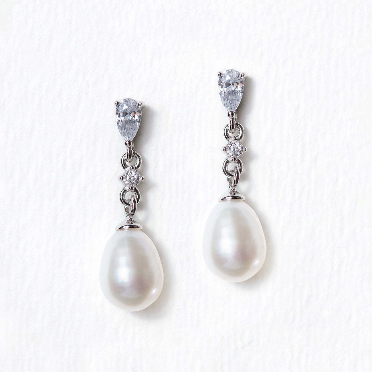 Pearl Classic Dainty Drop Moissanite s925 Sterling Silver Earrings | Mix Mix Style [Hot Seller]-Mix MIx Style
