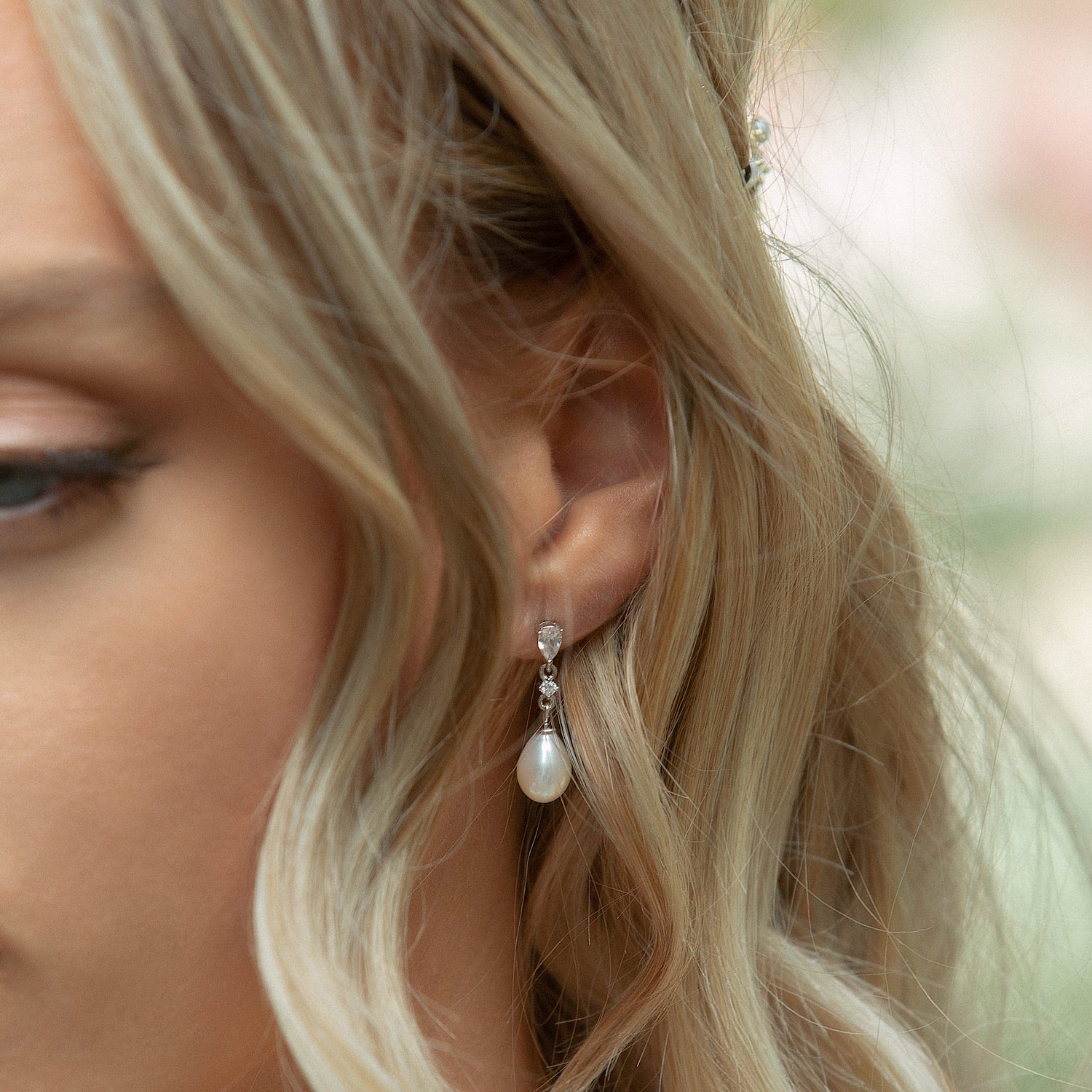 Pearl Classic Dainty Drop Moissanite s925 Sterling Silver Earrings | Mix Mix Style [Hot Seller]-Mix MIx Style