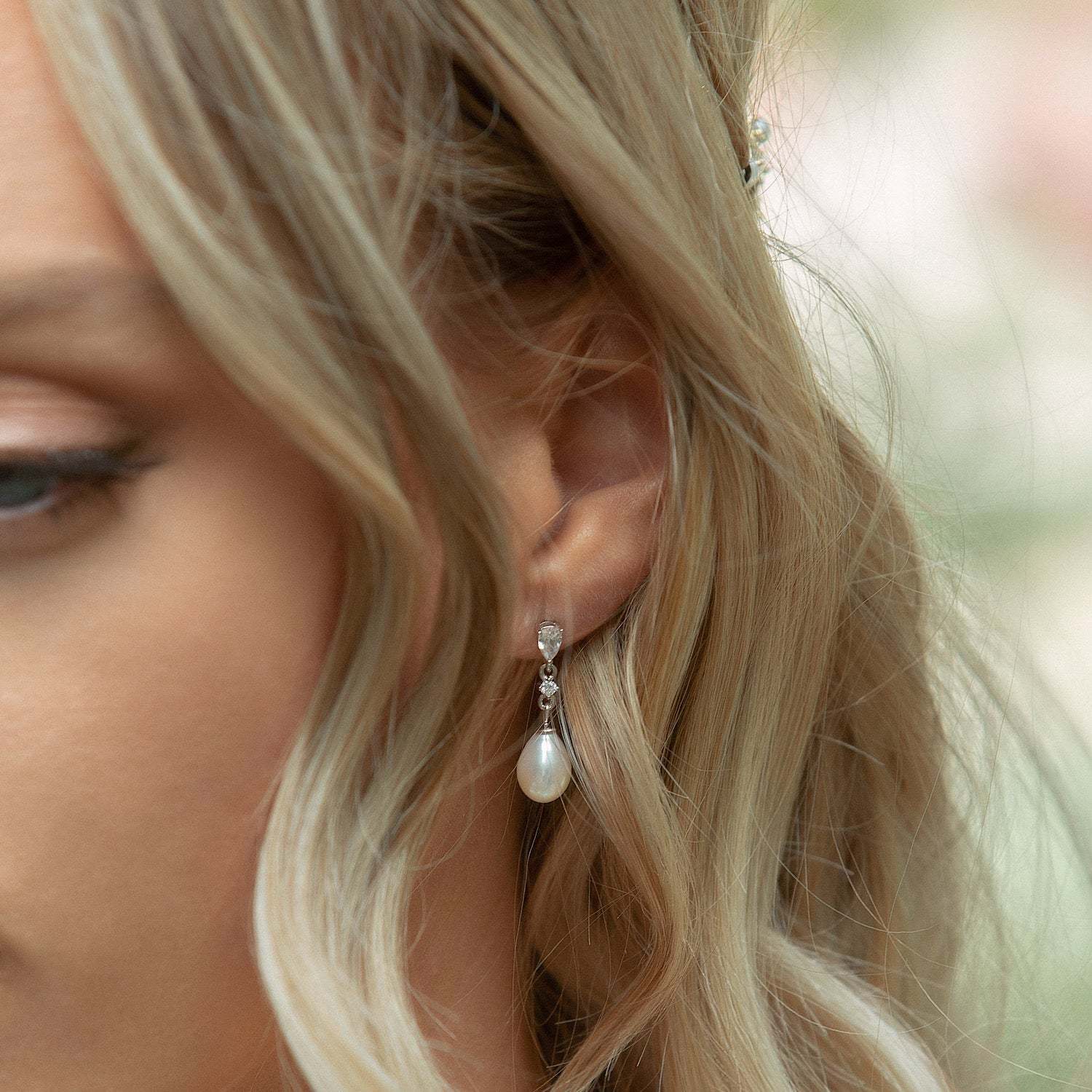 Pearl Classic Dainty Drop Moissanite s925 Sterling Silver Earrings | Mix Mix Style [Hot Seller]-Mix MIx Style