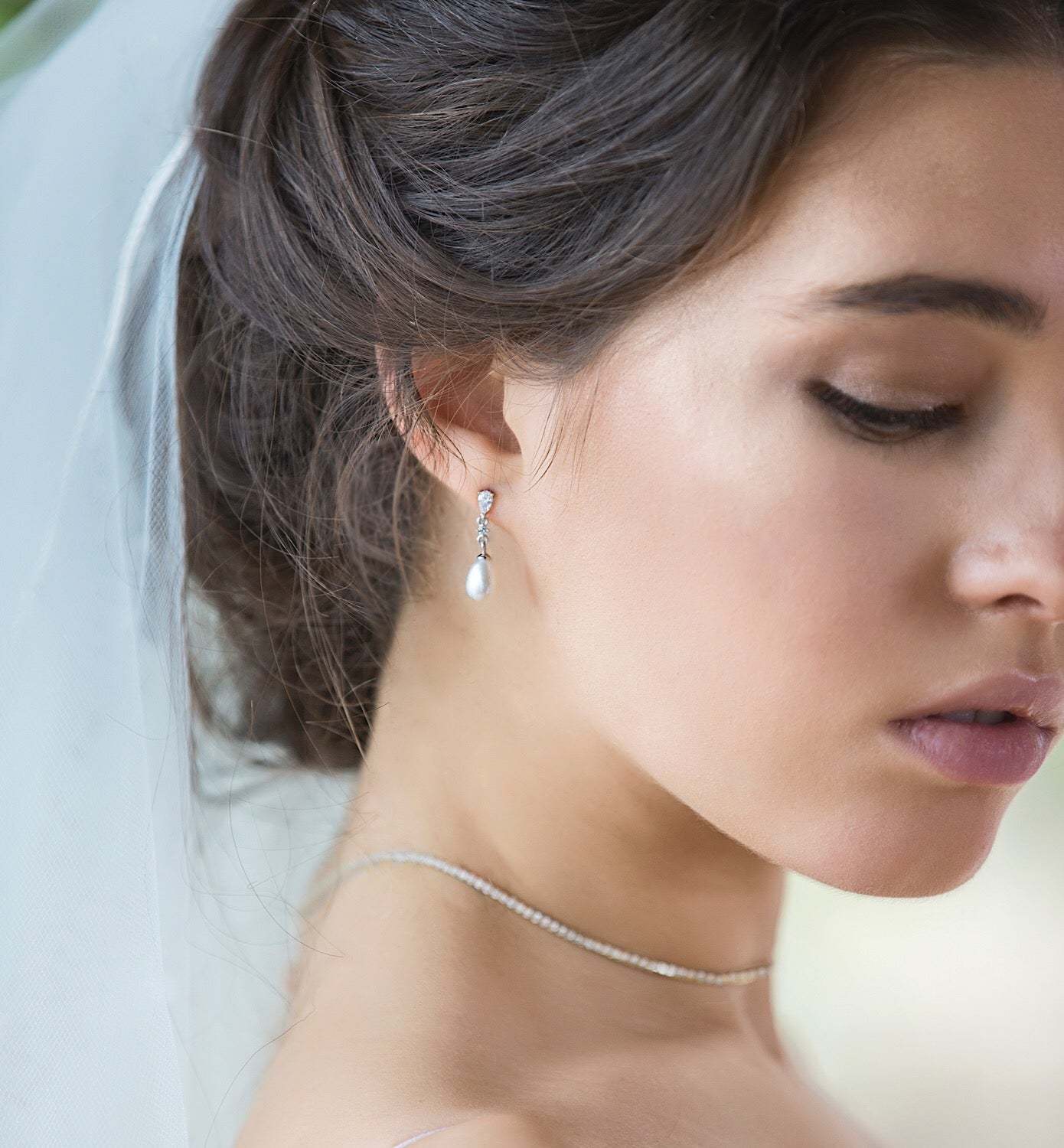 Pearl Classic Dainty Drop Moissanite s925 Sterling Silver Earrings | Mix Mix Style [Hot Seller]-Mix MIx Style