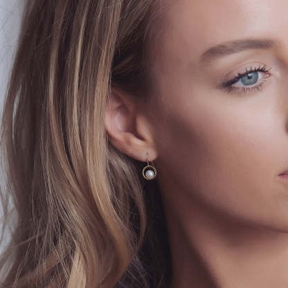 Tiny Pearl Drop 18K White Gold Earrings | Mix Mix Style [Hot Seller]-Mix MIx Style