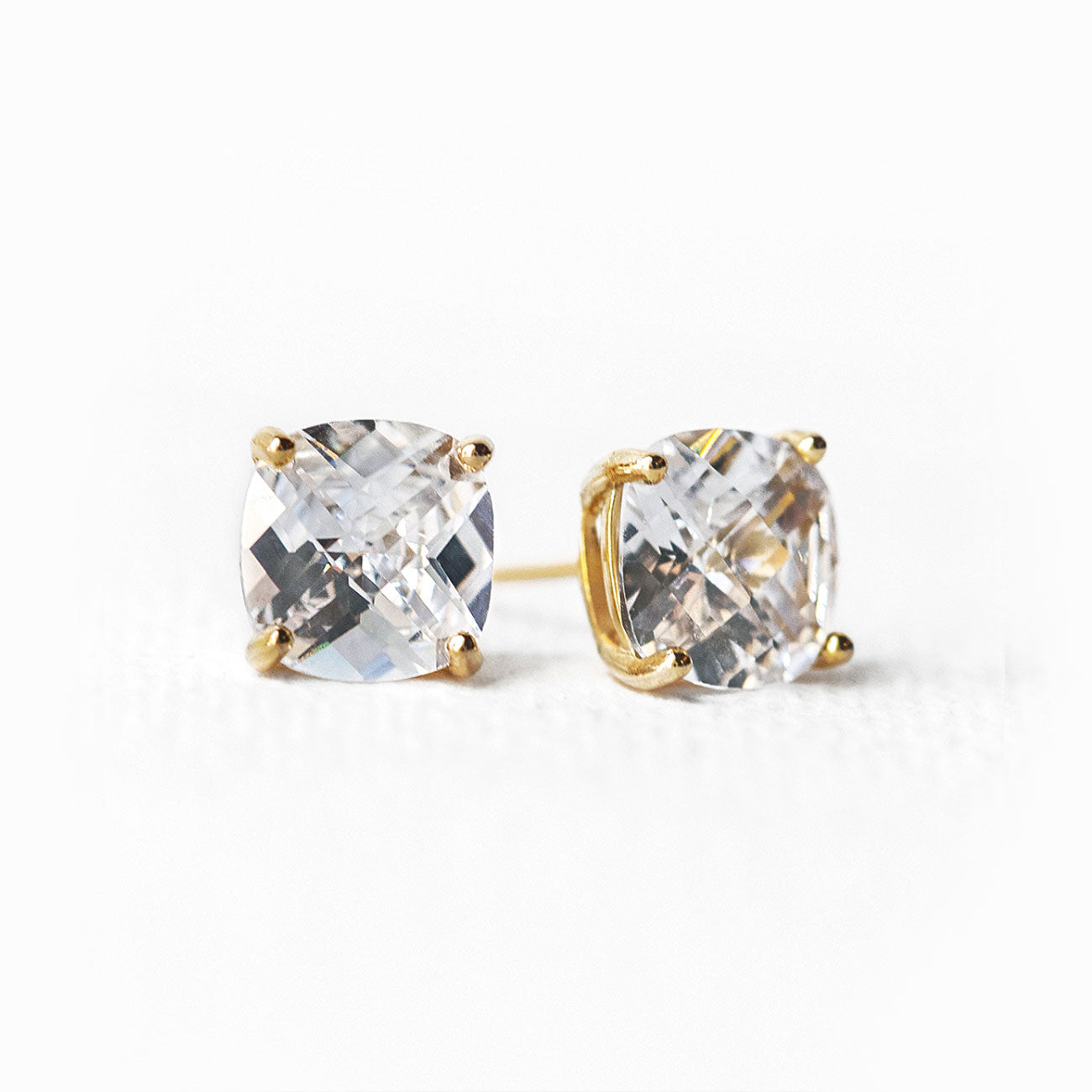 Solitaire Cushion Stud Earrings | Mix Mix Style [Hot Seller]-Mix MIx Style