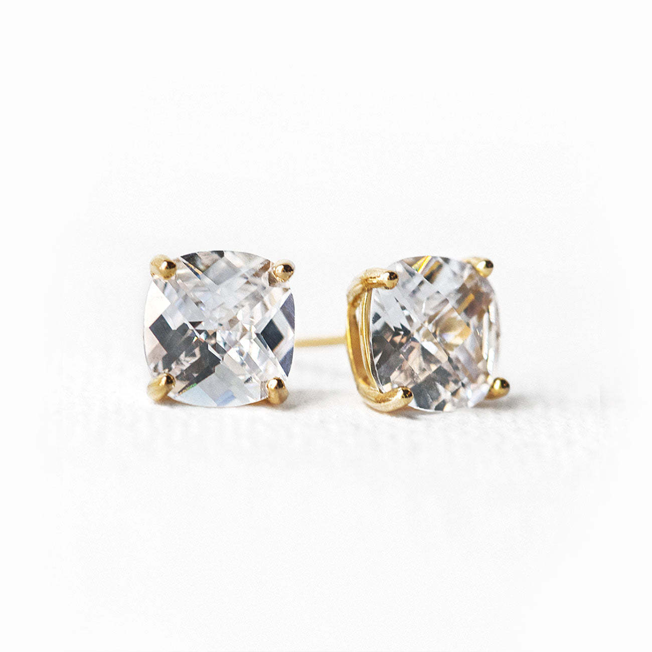 Solitaire Cushion Stud Earrings | Mix Mix Style [Hot Seller]-Mix MIx Style