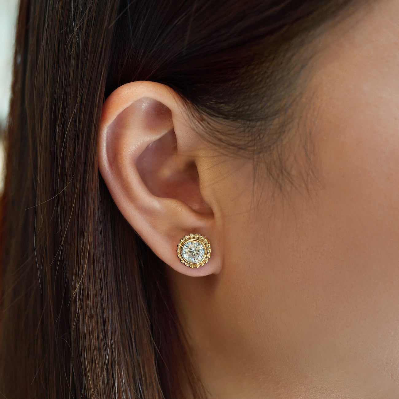 Crystal Beaded Halo 18K Gold Plated Studs | Mix Mix Style [Hot Seller]-Mix MIx Style