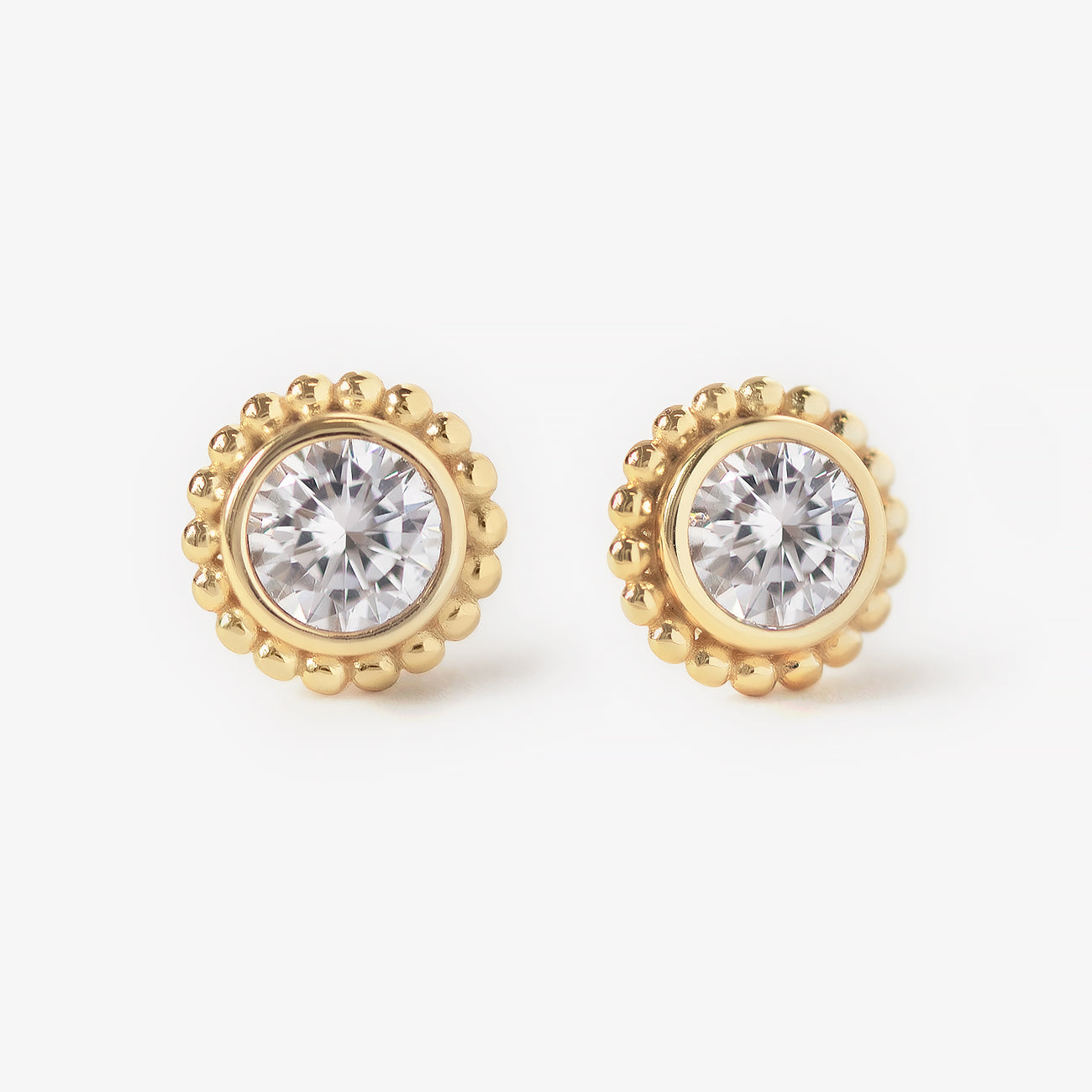 Crystal Beaded Halo 18K Gold Plated Studs | Mix Mix Style [Hot Seller]-Mix MIx Style