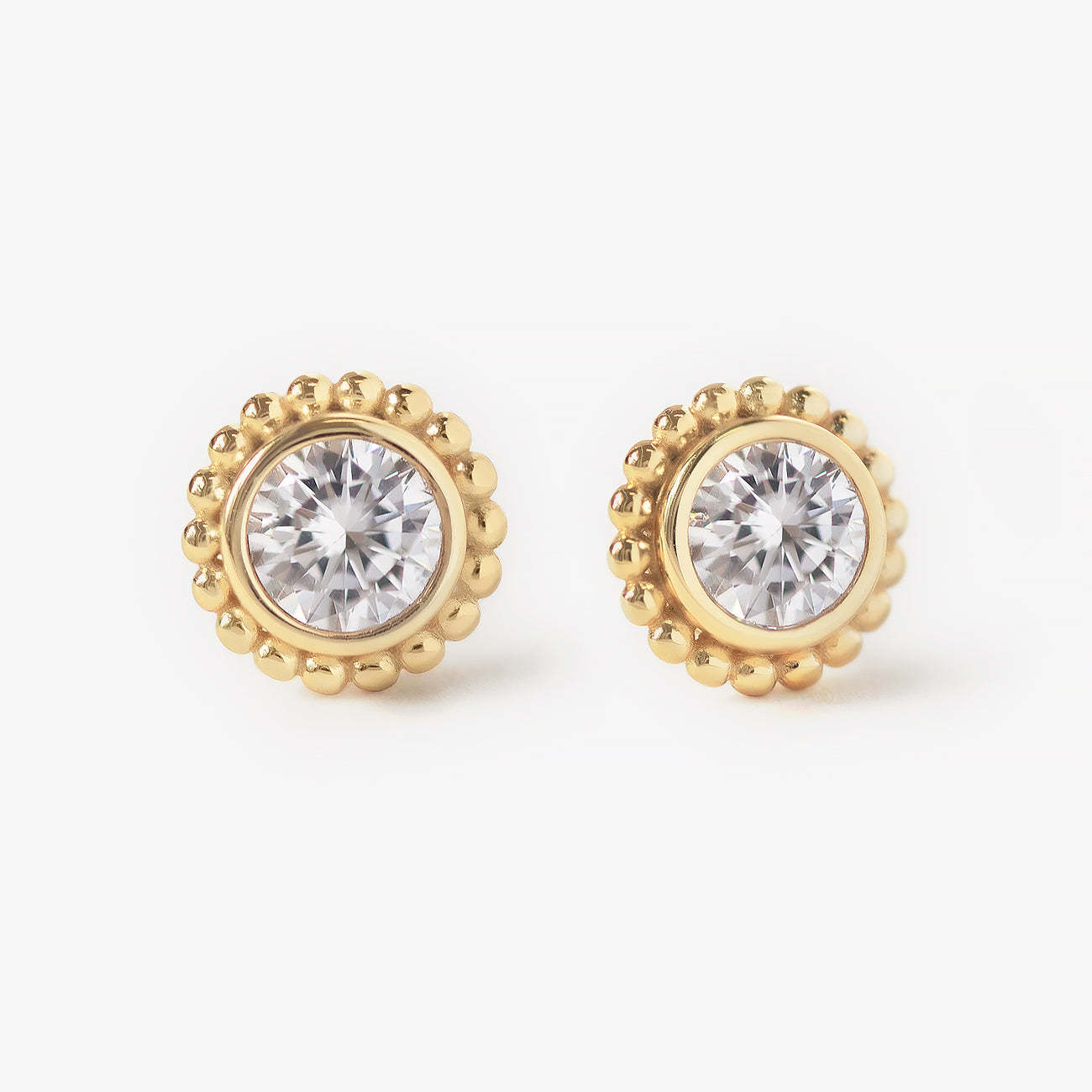Crystal Beaded Halo 18K Gold Plated Studs | Mix Mix Style [Hot Seller]-Mix MIx Style