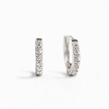Moissanite Huggie s925 sterling Silver Earrings | Mix Mix Style [Hot Seller]-Mix MIx Style
