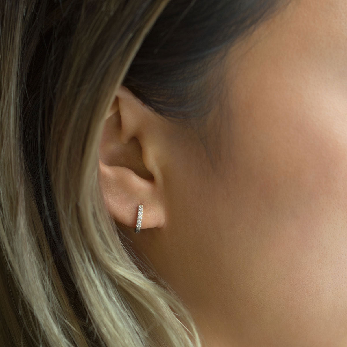 Moissanite Huggie s925 sterling Silver Earrings | Mix Mix Style [Hot Seller]-Mix MIx Style