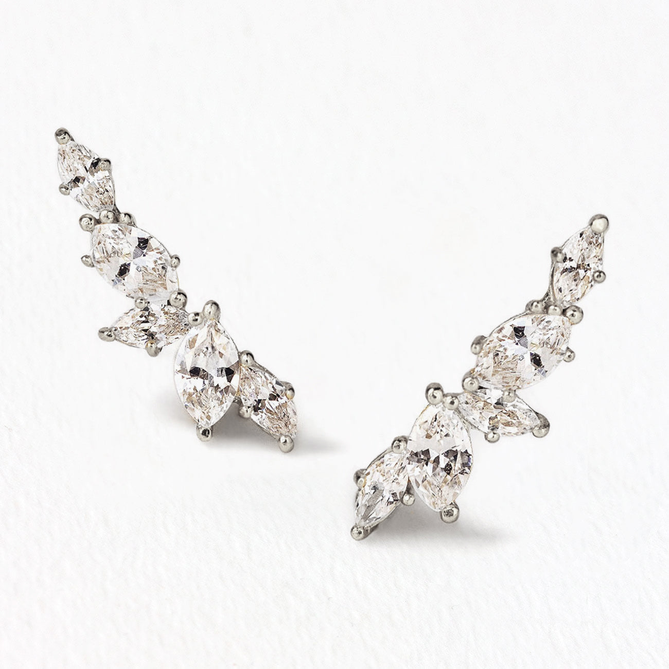 Ear Climber Moissanite s925 Sterling Silver Earrings | Mix Mix Style [Hot Seller]-Mix MIx Style