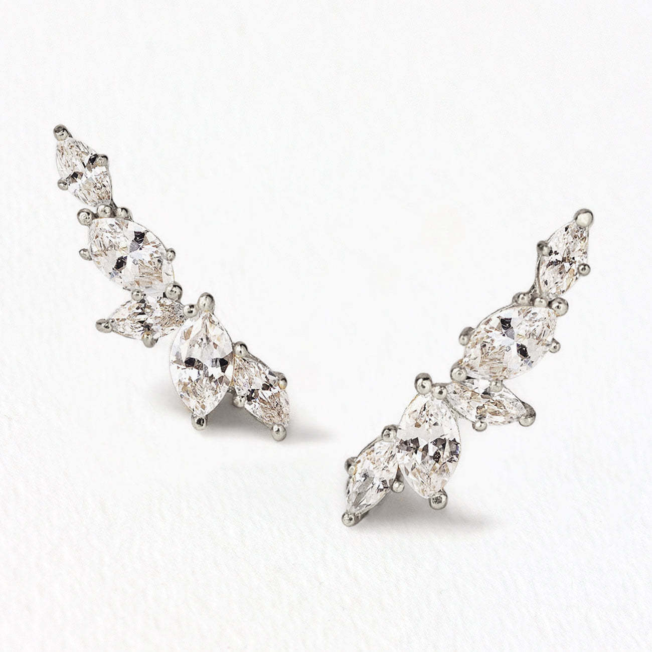 Ear Climber Moissanite s925 Sterling Silver Earrings | Mix Mix Style [Hot Seller]-Mix MIx Style