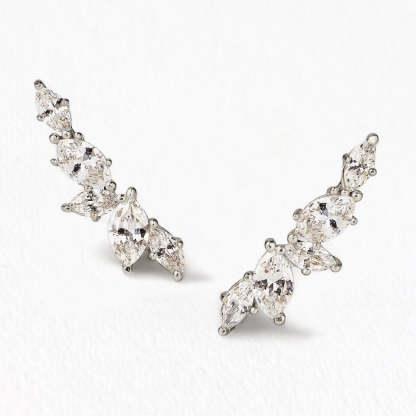 Ear Climber Moissanite s925 Sterling Silver Earrings | Mix Mix Style [Hot Seller]-Mix MIx Style