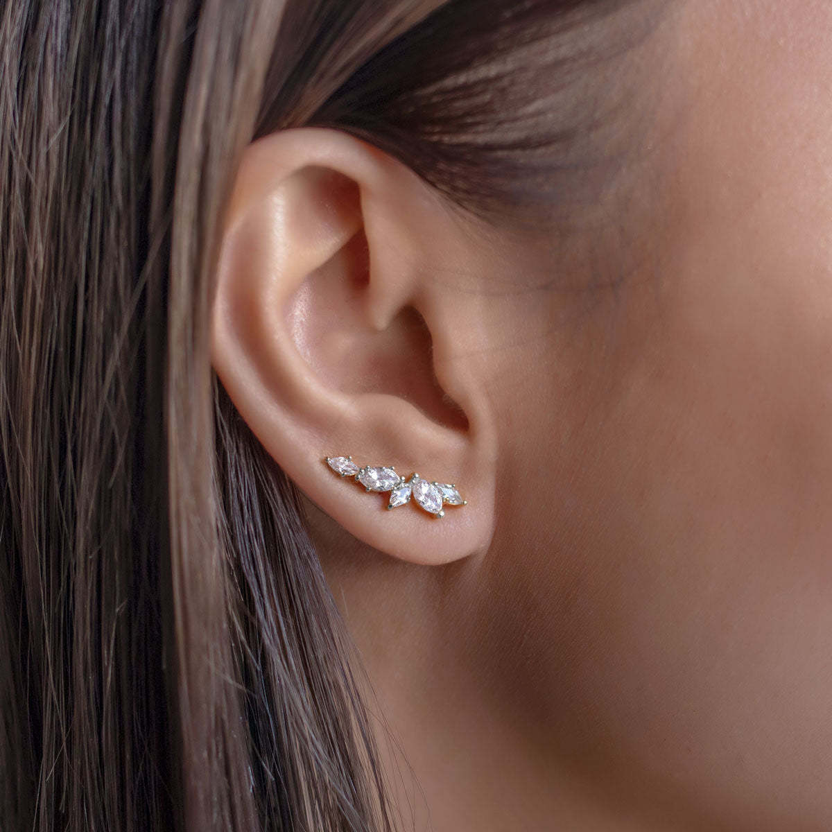 Ear Climber Moissanite s925 Sterling Silver Earrings | Mix Mix Style [Hot Seller]-Mix MIx Style