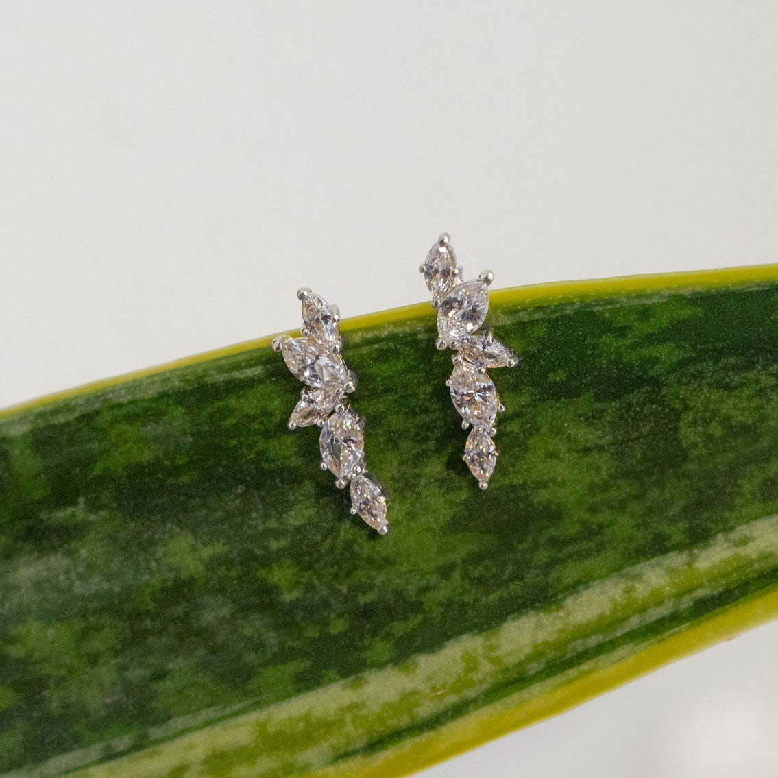 Ear Climber Moissanite s925 Sterling Silver Earrings | Mix Mix Style [Hot Seller]-Mix MIx Style