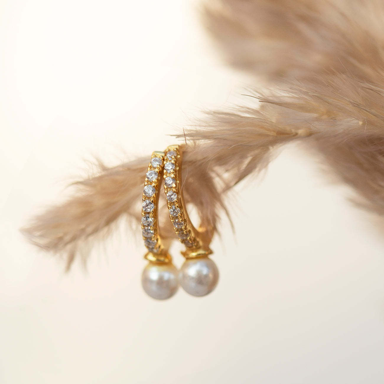 Tiny Pearl Huggie 14K Solid Gold Earrings | Mix Mix Style [Hot Seller]-Mix MIx Style