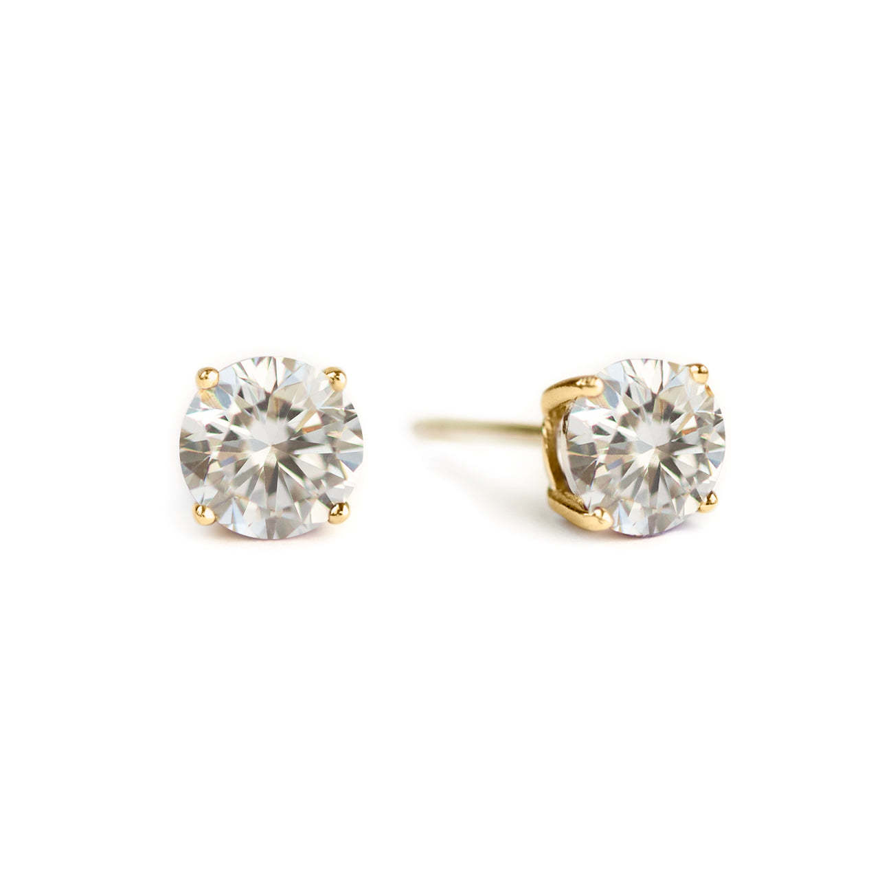 Classic Moissanite 18K White Gold Studs | Mix Mix Style [Hot Seller]-Mix MIx Style
