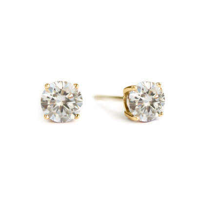 Classic Moissanite 18K White Gold Studs | Mix Mix Style [Hot Seller]-Mix MIx Style