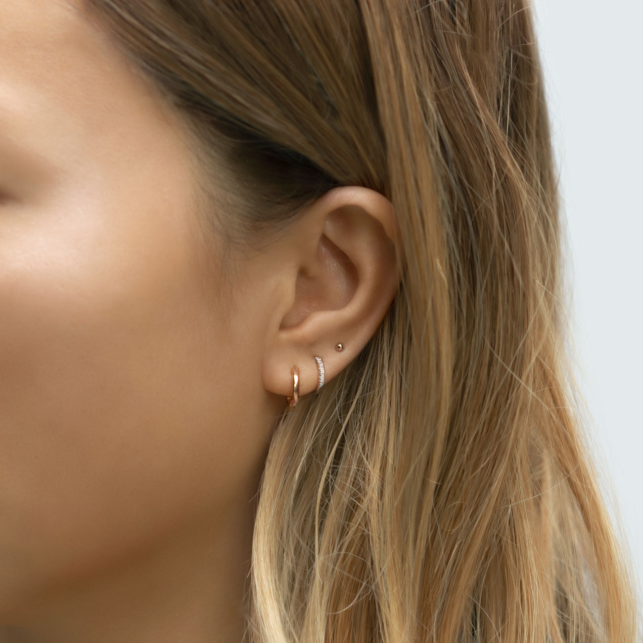 Tiny Sphere 18K Rose Gold Plated Studs | Mix Mix Style [Hot Seller]-Mix MIx Style