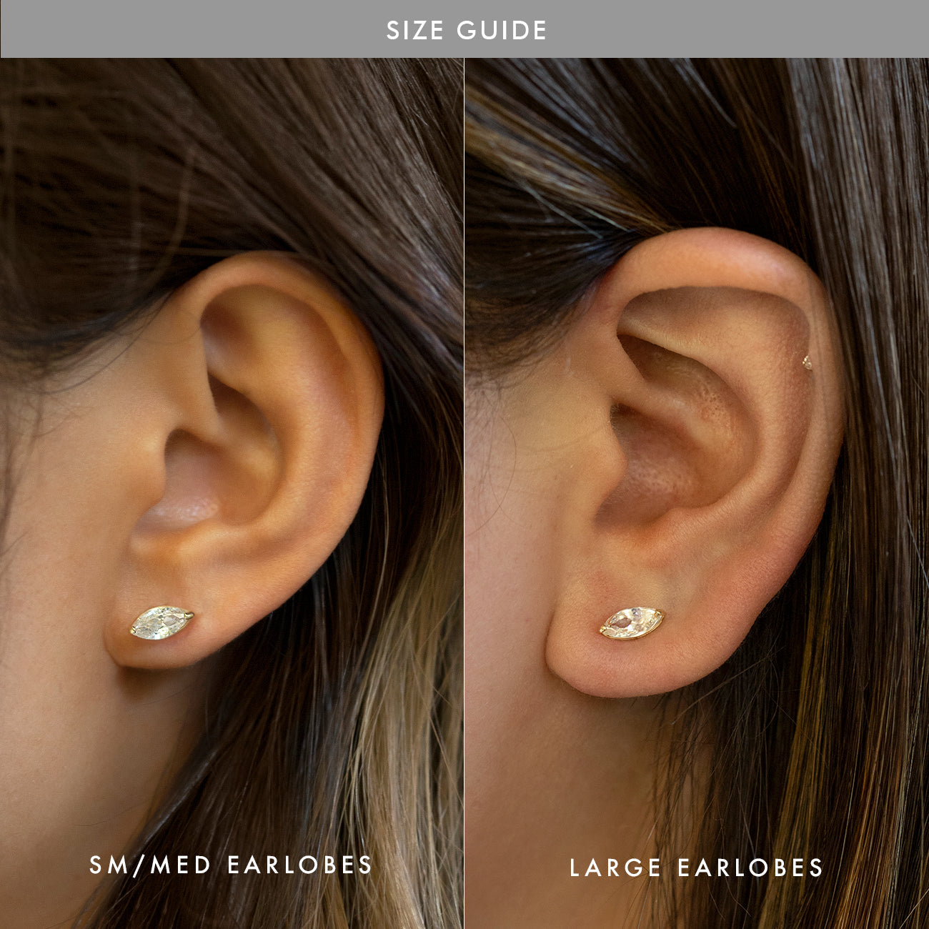 Moissanite Diamond Marquise 18K Gold Plated Studs Earrings | Mix Mix Style [Hot Seller]-Mix MIx Style