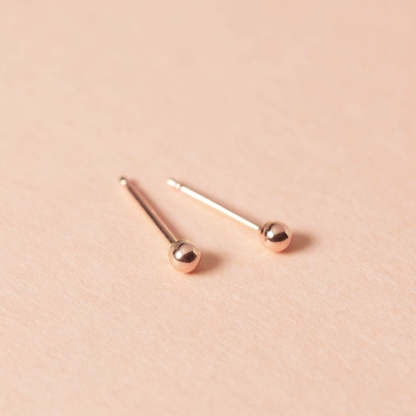 Tiny Sphere 18K Rose Gold Plated Studs | Mix Mix Style [Hot Seller]-Mix MIx Style
