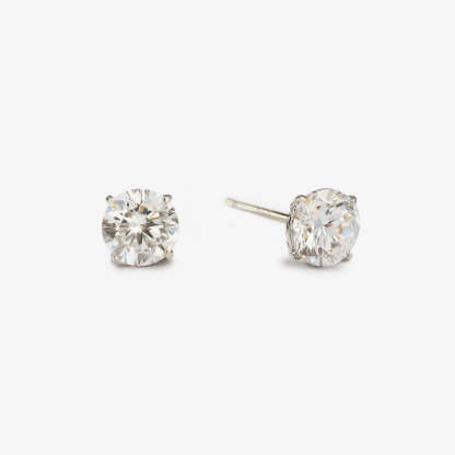 White Sapphire 18K White Gold Studs | Mix Mix Style [Hot Seller]-Mix MIx Style