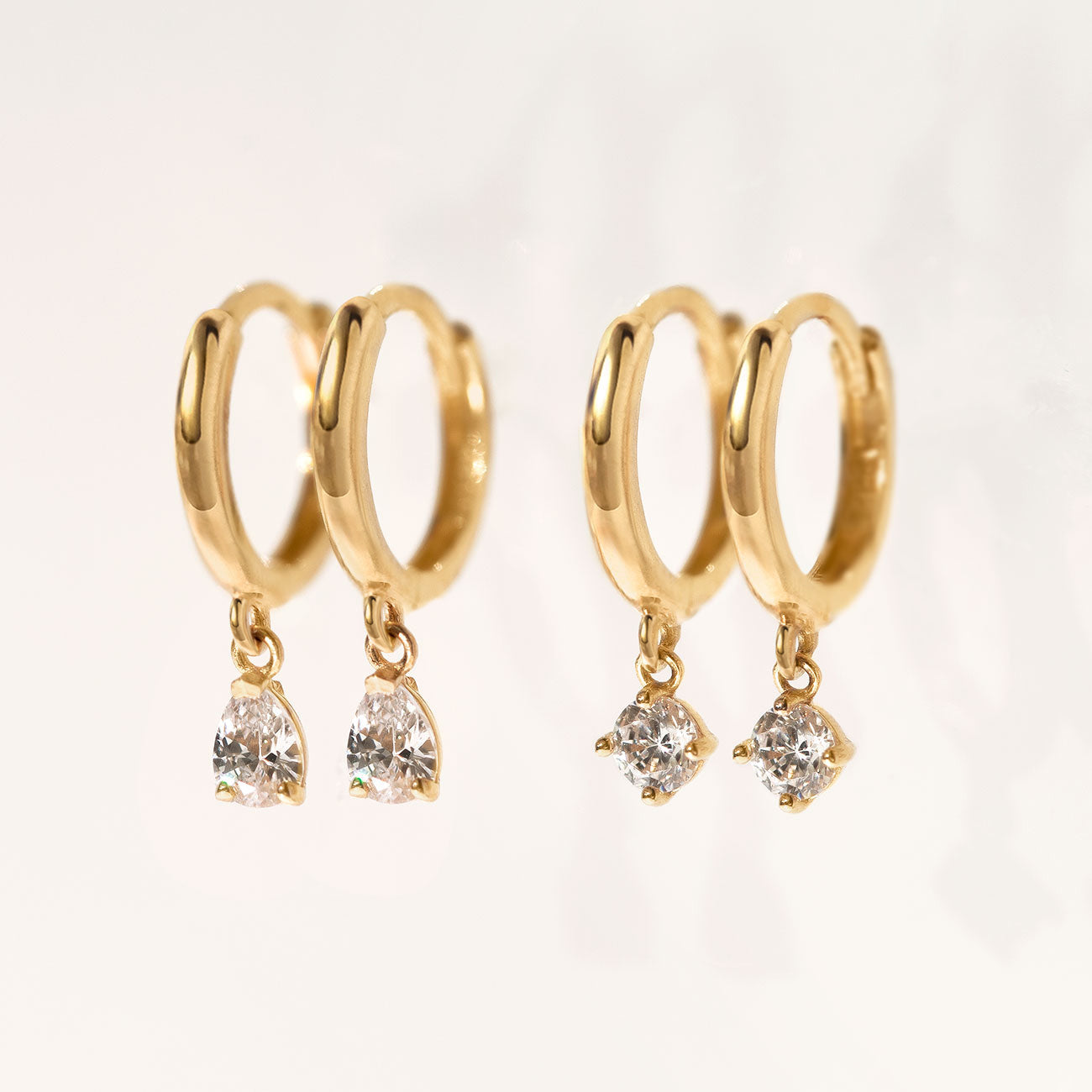 Moissanite Dangle Huggie 18K Gold Plated Earrings | Mix Mix Style [Hot Seller]-Mix MIx Style