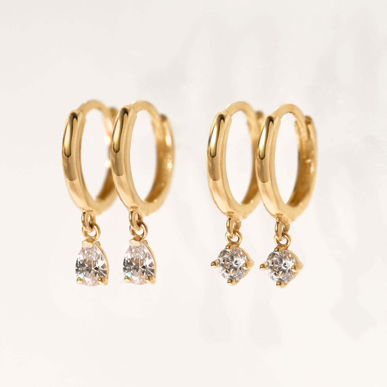 Moissanite Dangle Huggie 18K Gold Plated Earrings | Mix Mix Style [Hot Seller]-Mix MIx Style