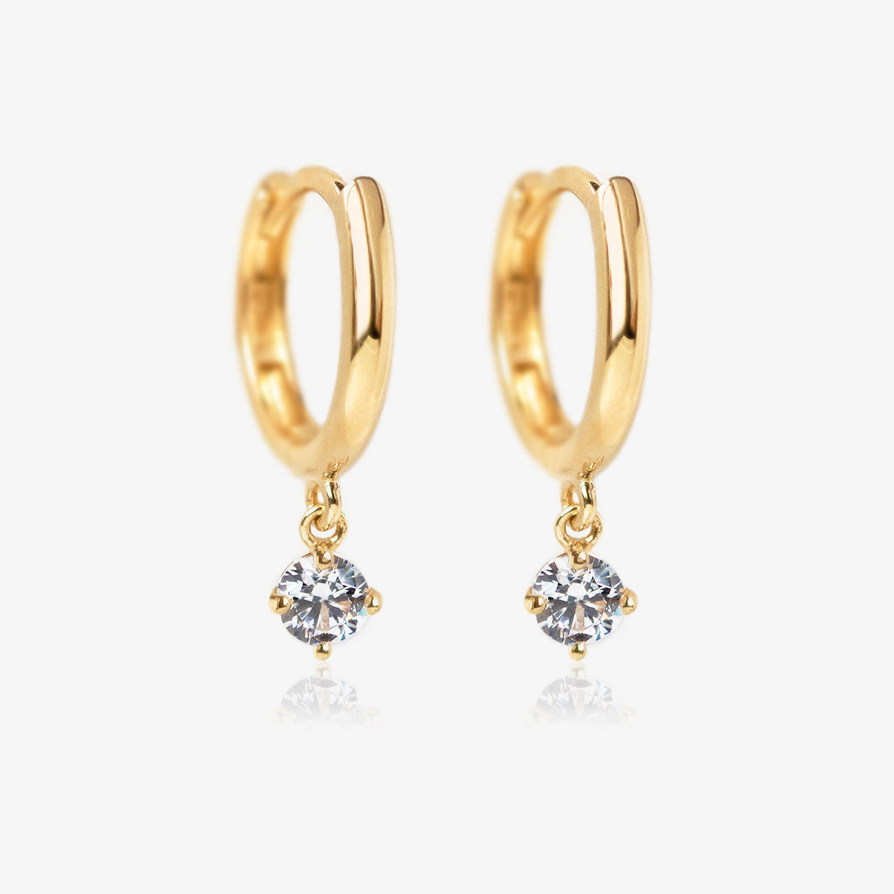 Moissanite Dangle Huggie 18K Gold Plated Earrings | Mix Mix Style [Hot Seller]-Mix MIx Style