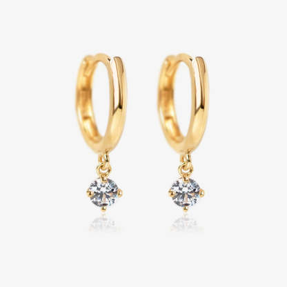 Moissanite Dangle Huggie 18K Gold Plated Earrings | Mix Mix Style [Hot Seller]-Mix MIx Style