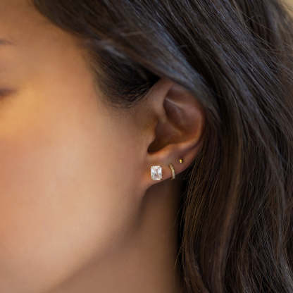 Emerald Cut 18K Gold Plated Studs | Mix Mix Style [Hot Seller]-Mix MIx Style