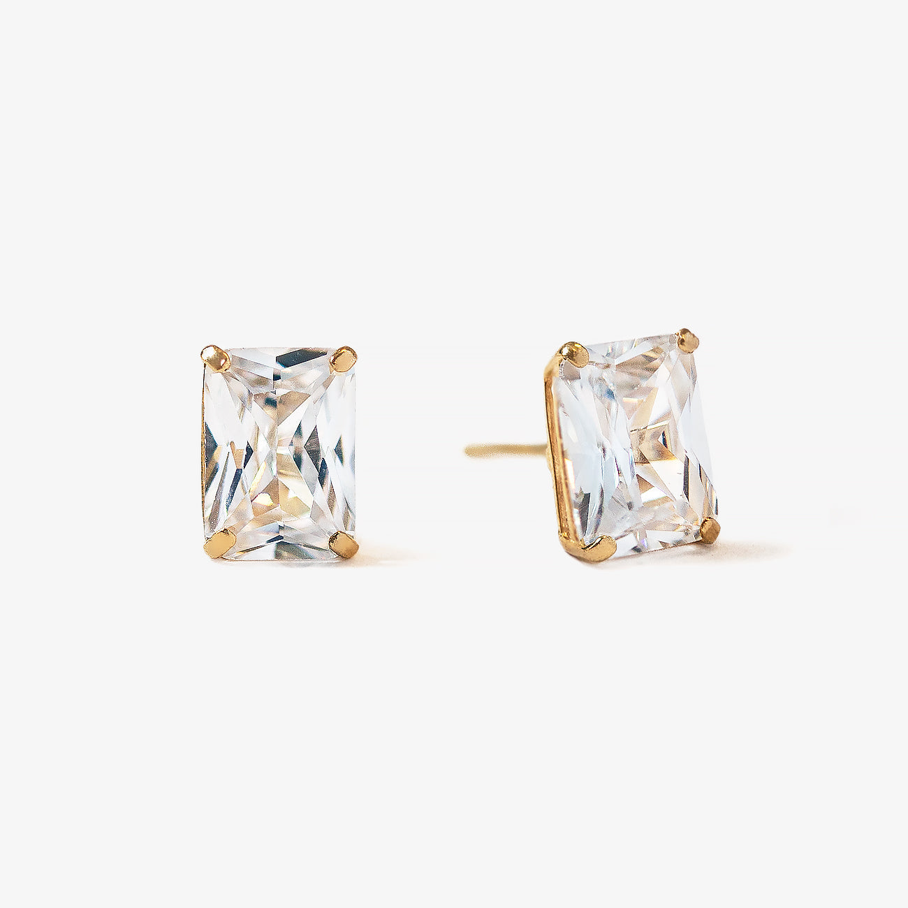 Emerald Cut 18K Gold Plated Studs | Mix Mix Style [Hot Seller]-Mix MIx Style