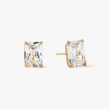 Emerald Cut 18K Gold Plated Studs | Mix Mix Style [Hot Seller]-Mix MIx Style