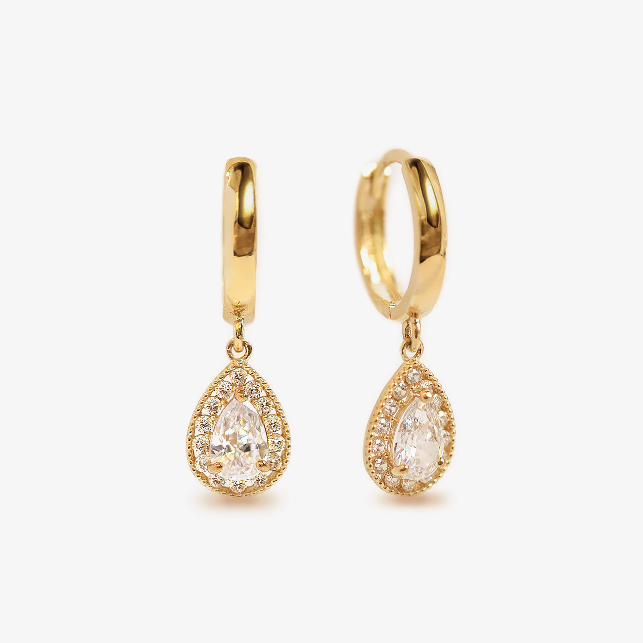 Pear Dangle Hoop 18K Gold Plated Earrings | Mix Mix Style [Hot Seller]-Mix MIx Style