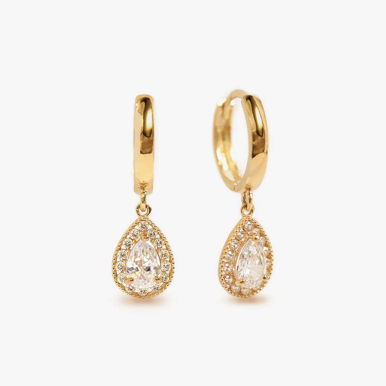 Pear Dangle Hoop 18K Gold Plated Earrings | Mix Mix Style [Hot Seller]-Mix MIx Style